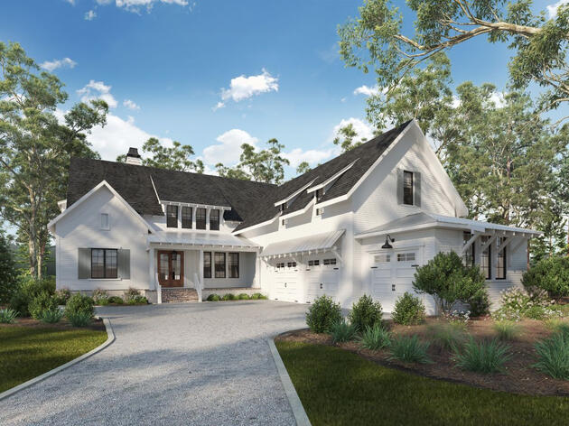 Lot 122 Plan custom home 3D exterior rendering Bellwether Design + Build USA